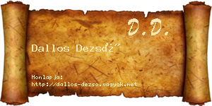 Dallos Dezső névjegykártya